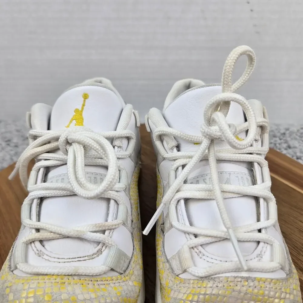 Jordan 11 Retro Low PS PreSchool Kids 1y Yellow Snakeskin Daily Casual Sneaker